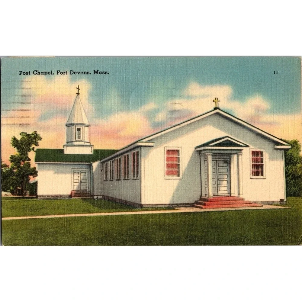Vintage Postcard 1941 Post Chapel Fort Devens Massachusetts